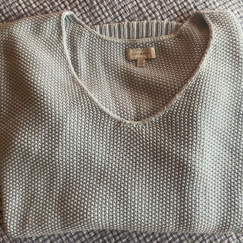 LUCKY BRAND Knit Sweater Light Blue Size M